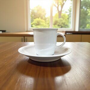 Mikasa White Cliff Tea Cups & Saucers – Set of 12